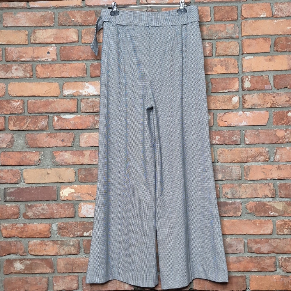 House of Harlow 1960 Houndstooth Wide Leg Trousers Sz 8 High Rise Tailored Chic - Picture 5 of 8